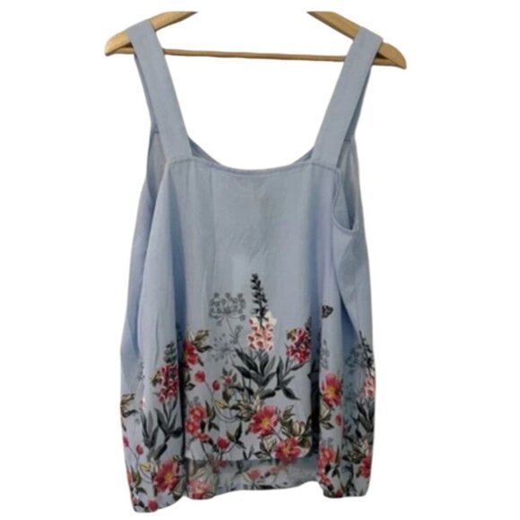 Joules Women's 12 Blue Floral Nature Botanical Butterfly Fairy Core Soft Blouse - Picture 2 of 3